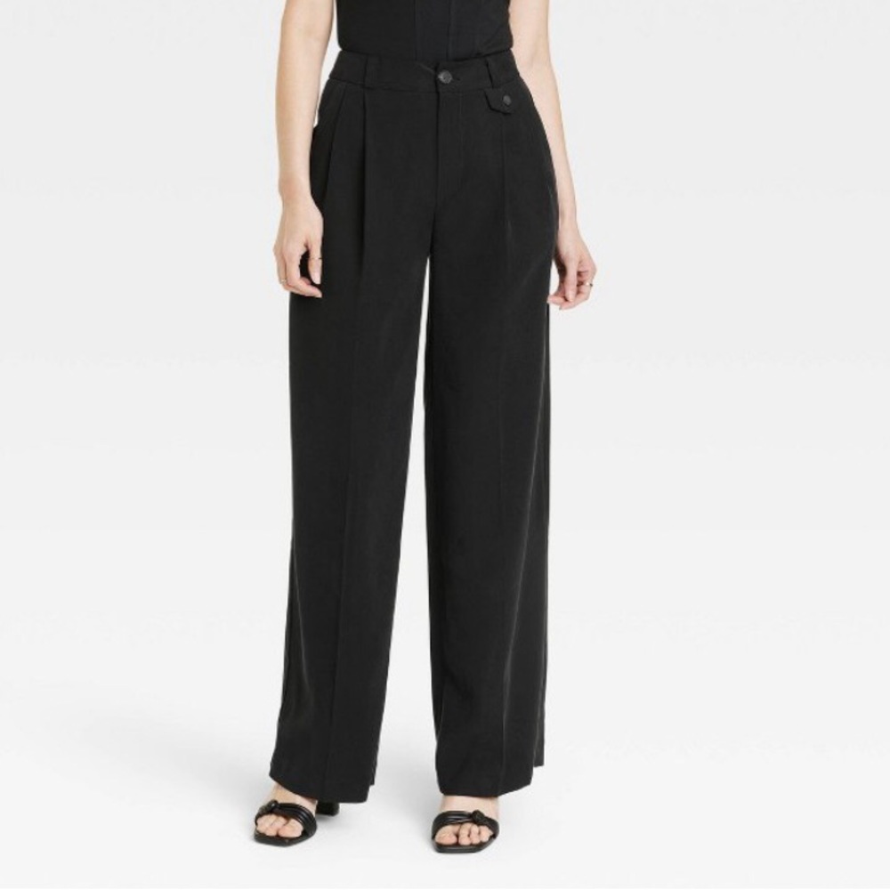 High-Rise Relaxed Fit Full Length Baggy Wide Leg Trousers. A New Day